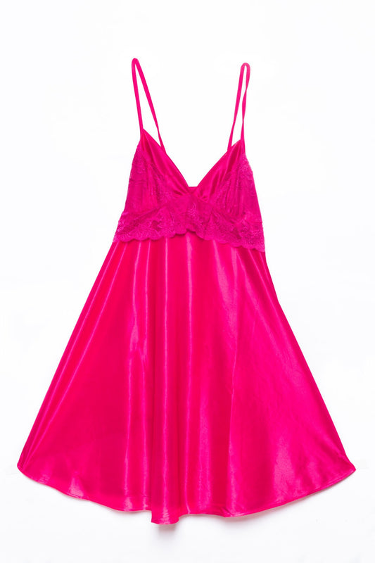 Premium Quality Satin Silk Night Wear Baby Doll Pink
