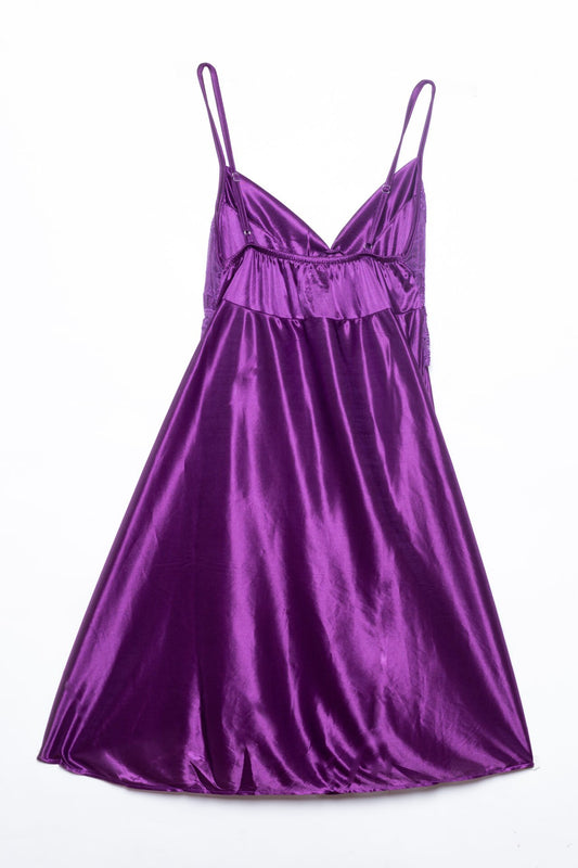 Premium Quality Satin Silk Night Wear Purple Haze